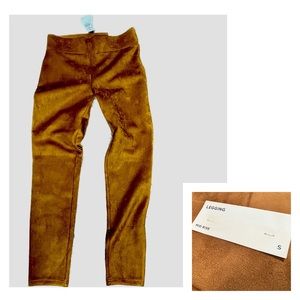 Loft Faux Brushed Suede Leggings Mid Rise Wide Waistband Size Small